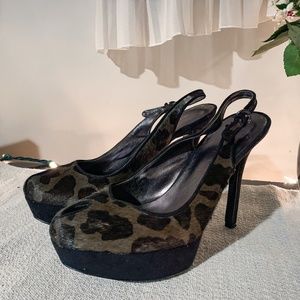 Nine West Platform Heels with Dark Leopard Print 7